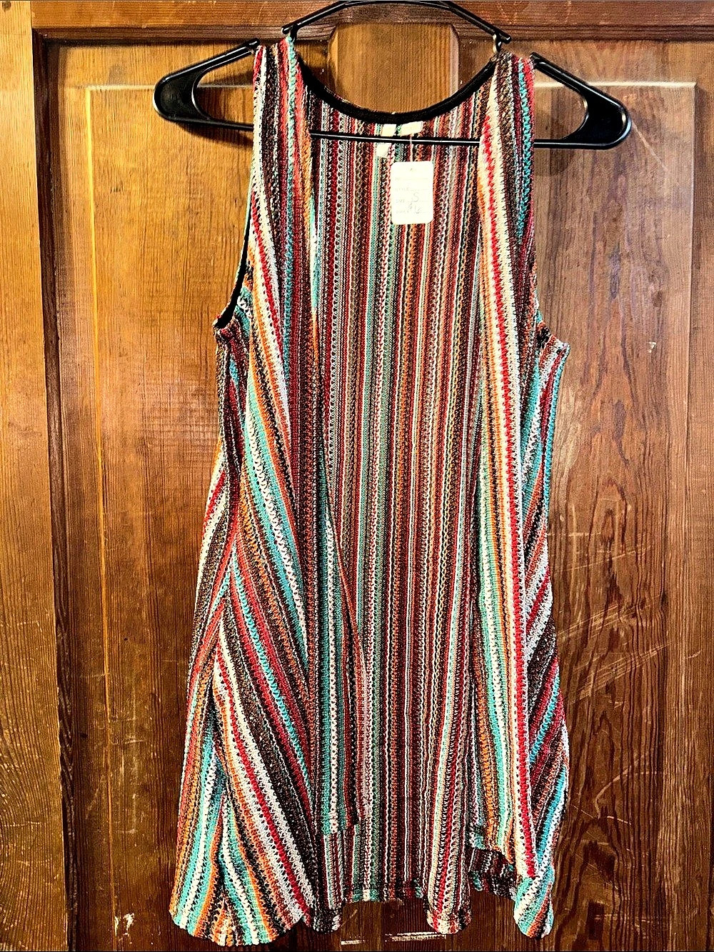 Striped sleeveless cardigan
